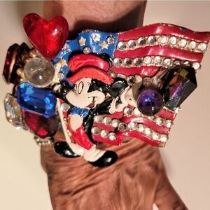 Wendy Gell Wristy Mickey Mouse American Flag Swarovski jewels